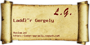 Ladár Gergely névjegykártya