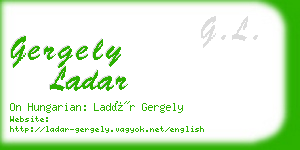 gergely ladar business card
